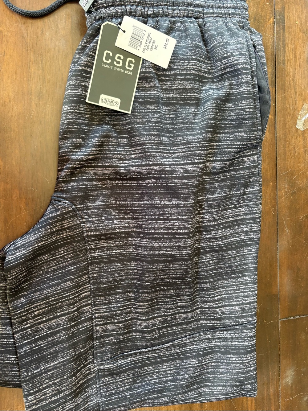 Champs CSG Men's Black & Gray Striped Sweatpants Joggers